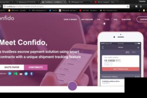ICO de Confido - page d'accueil