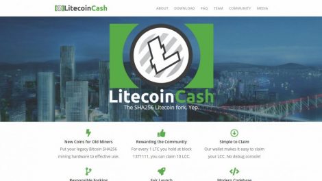 Page d'accueil du Litecoin Cash