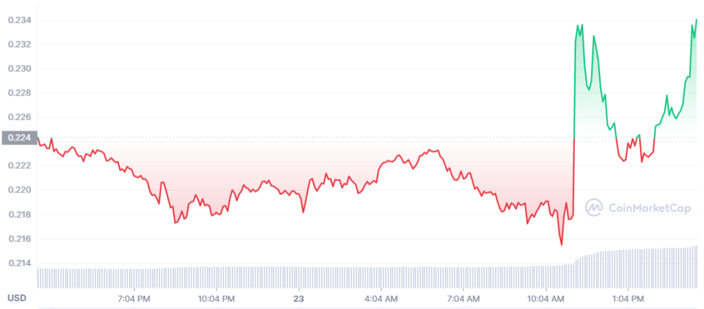 Cours du Dogecoin au 23 novembre 2021